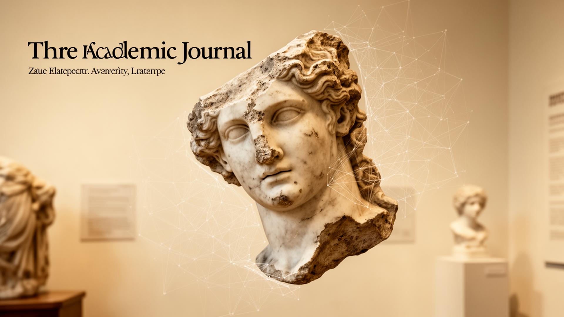 Marble fragment overlaid with a digital wireframe